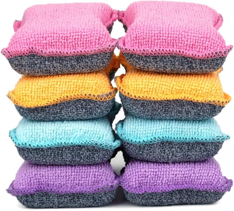 UPSTAR Dish Sponges Kitchen, Microfiber Cleaning Scrubber for Dishwashing, Sink, Basin and Multi-Pupose, Non-Scratch, Size.S Pack of 8 - Image 1
